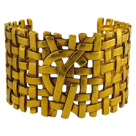 ysl gold cuff|the saint lauren ladies braclets.